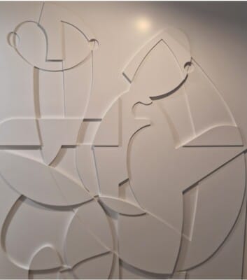Panou Decorativ 3D – Sculptură de Perete „Gânditorul de la Hamangia” și Femeia Șezând VIla Home Design