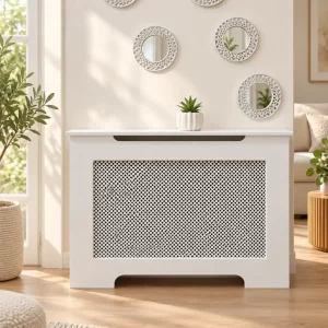 Mască de calorifer model ankara, realizată la comandă de Vila Home Design, într-un interior luminos